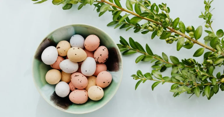 Easter eggs and a palm branch